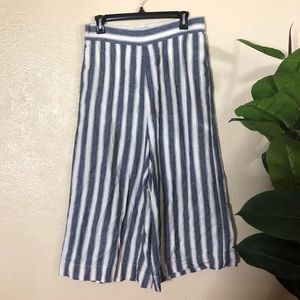 Madewell Blue and White Striped Culottes